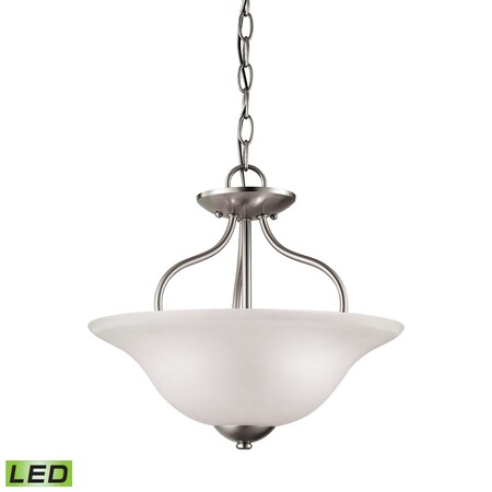 Thomas Conway 2-Light Semi Flush Mount in Brushed Nickel with White Glass - L 1202CS/20-LED